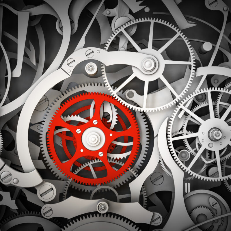 Ein Bild mit Zahnrädern